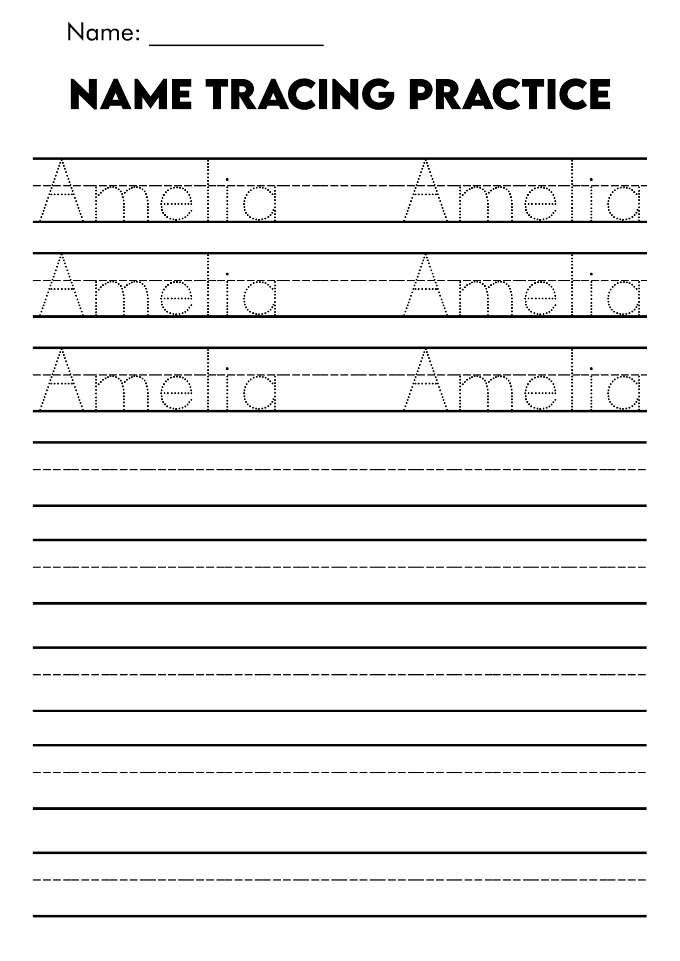 Free Editable Name Tracing Printable Worksheets For Name Practice 
