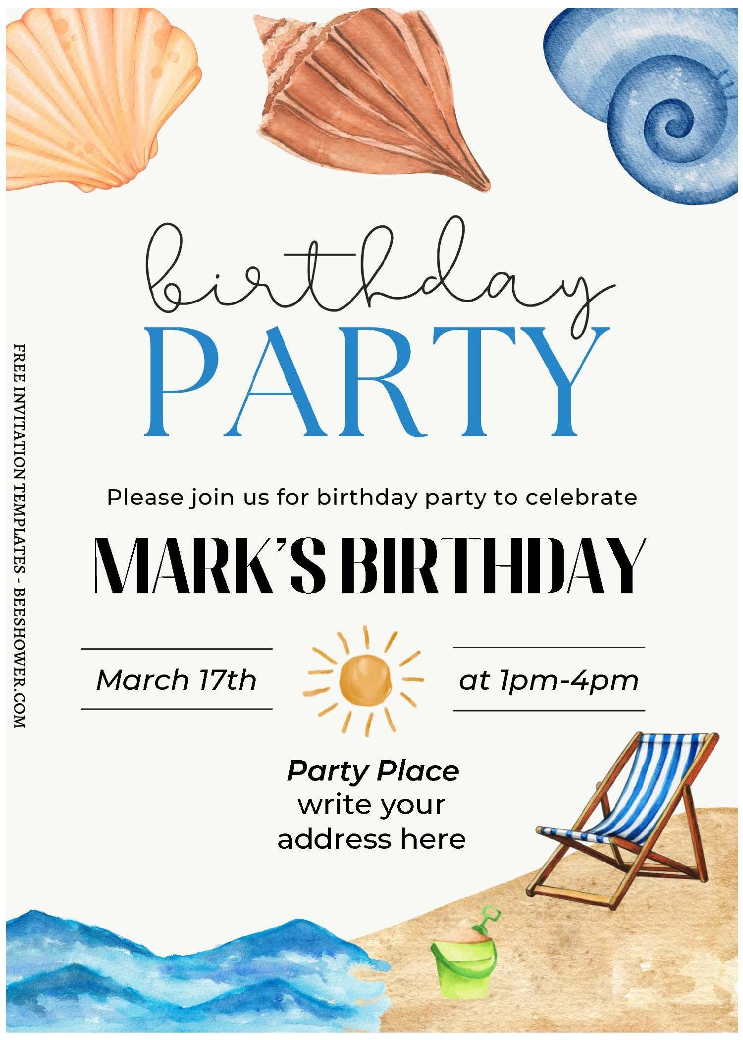 summer party invitation templates free