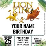 Free Editable PDF Lion King 2 Movie Themed Birthday Invitation