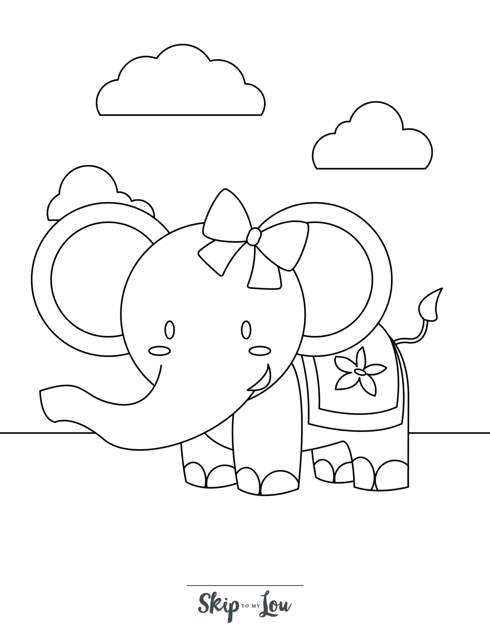Free Elephant Coloring Pages With Full Book Skip To My Lou