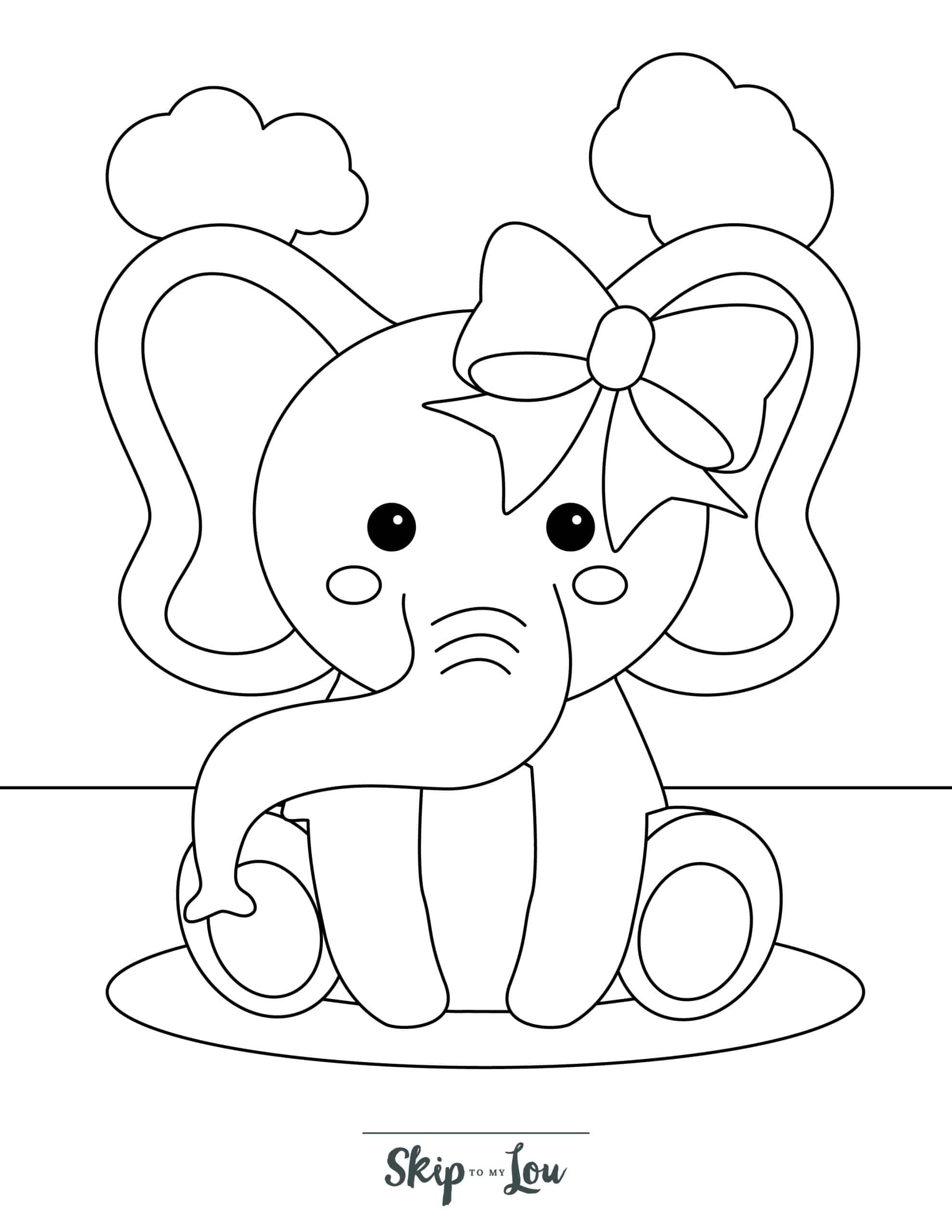 free elephant coloring pages