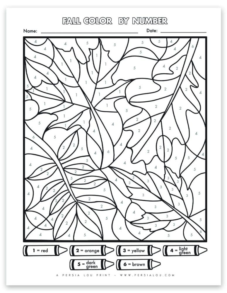 Free Fall Color Pages