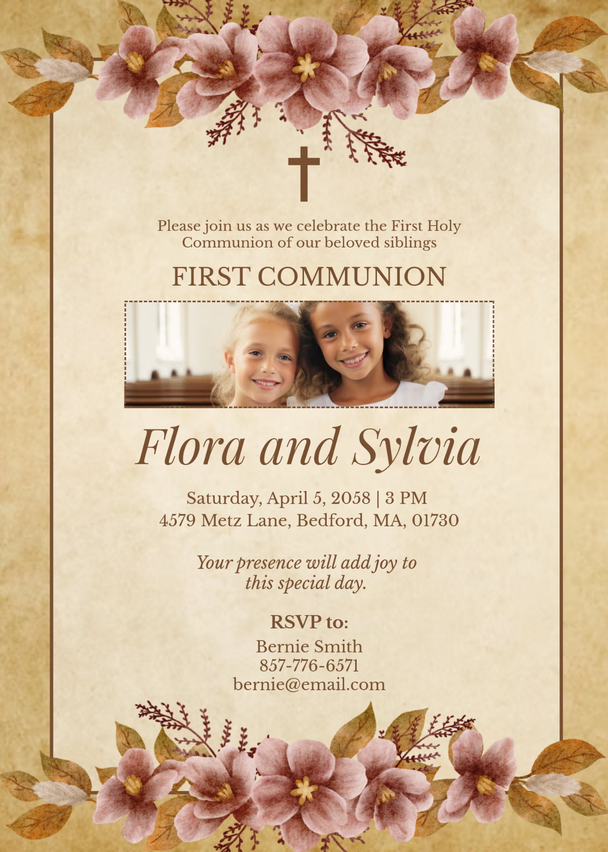 first communion invitation template free