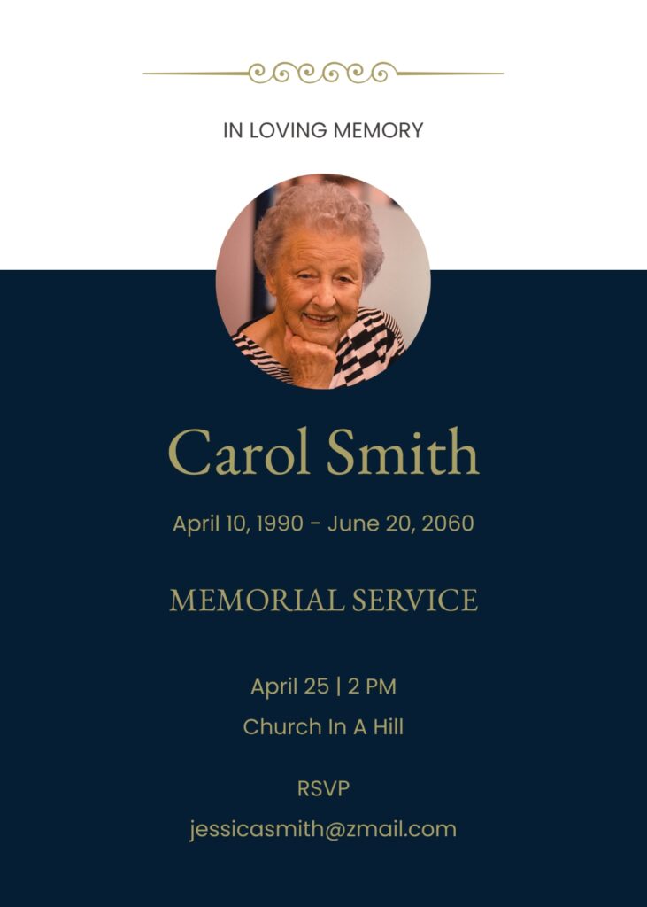 FREE Funeral Memorial Invitation Templates Examples Edit Online