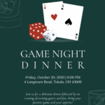 Free Game Night Dinner Invitation Template To Edit Online