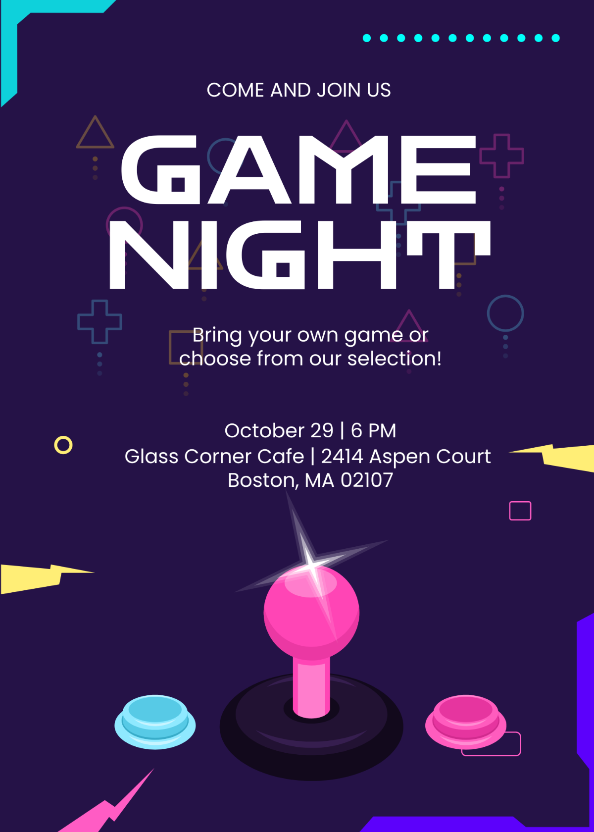 game night invitation template