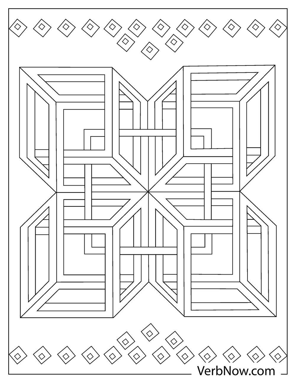 Free GEOMETRIC Coloring Pages Book For Download Printable PDF VerbNow