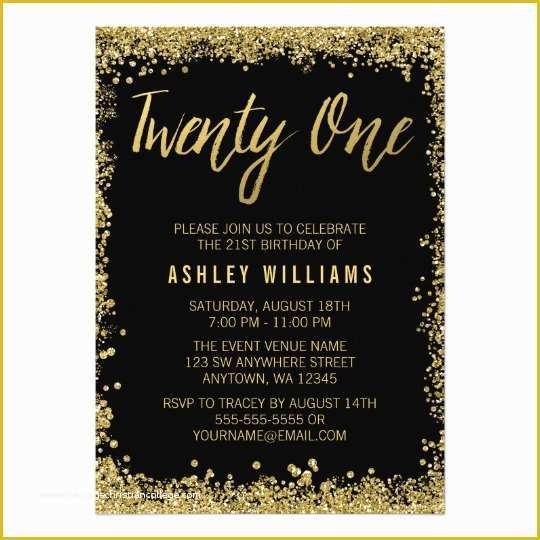 Free Glitter Invitation Template Of Free 21st Birthday Invitations