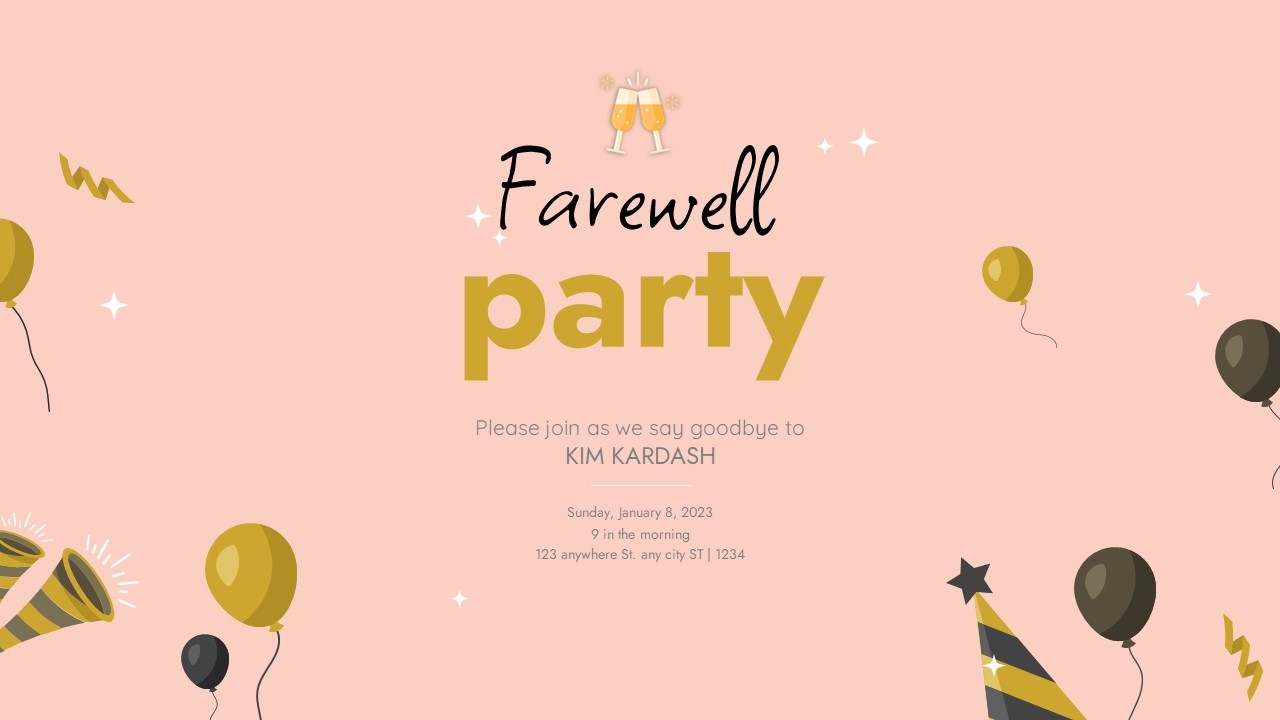 Free Google Slides Farewell Party Invitation Template PowerPoint