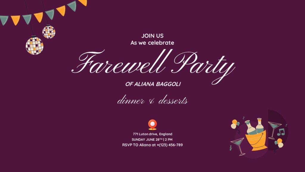 Free Google Slides Farewell Party Invitation Template PowerPoint