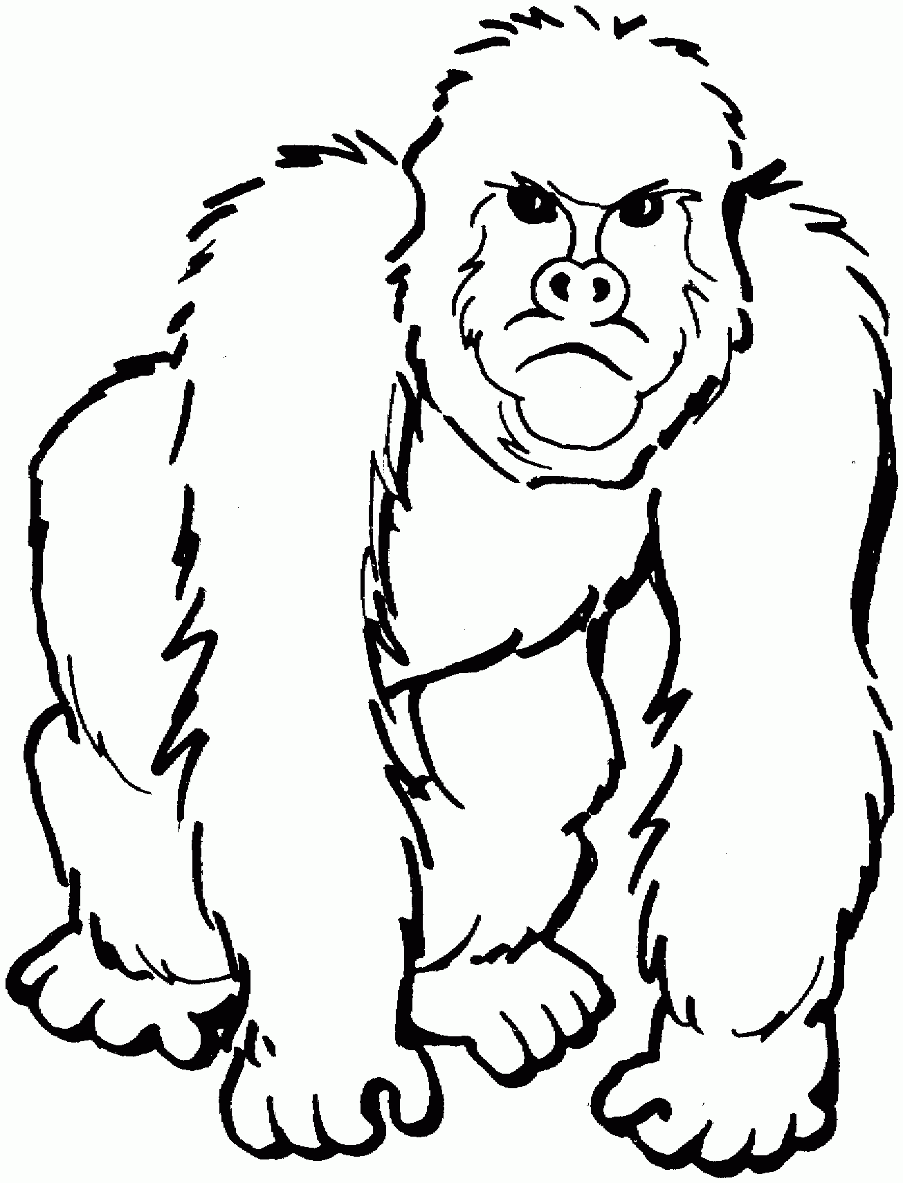 Free Gorilla Coloring Pages