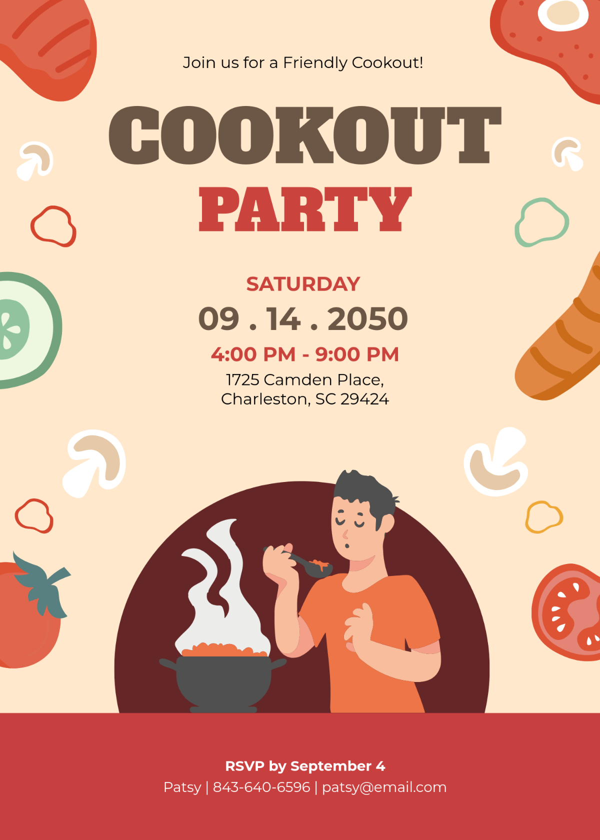 Free Hamburger Cookout Invitation Template To Edit Online