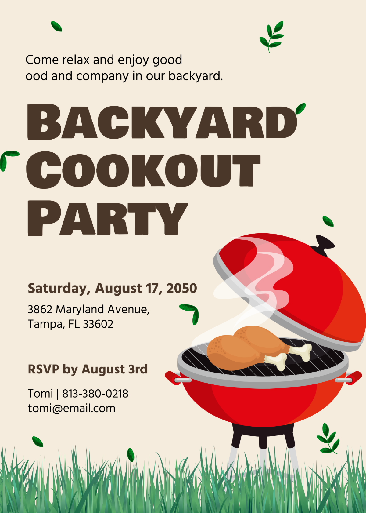 Free Hamburger Cookout Invitation Template To Edit Online
