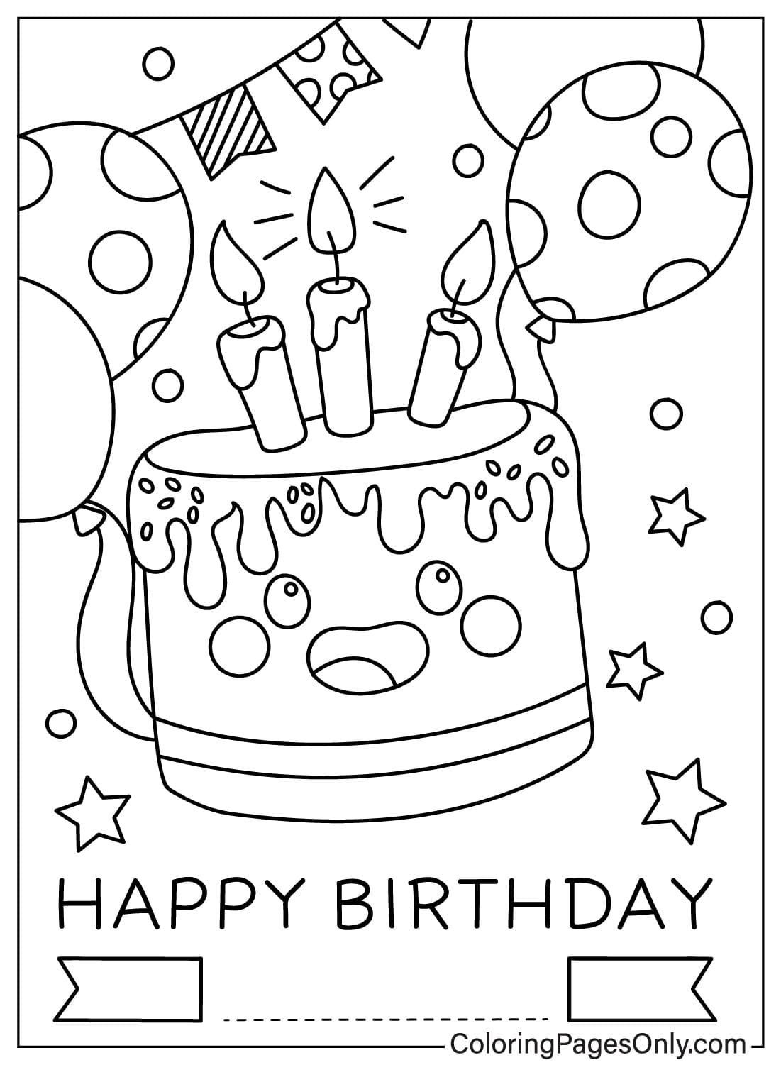 Free Happy Birthday Card Coloring Page Free Printable Coloring Pages