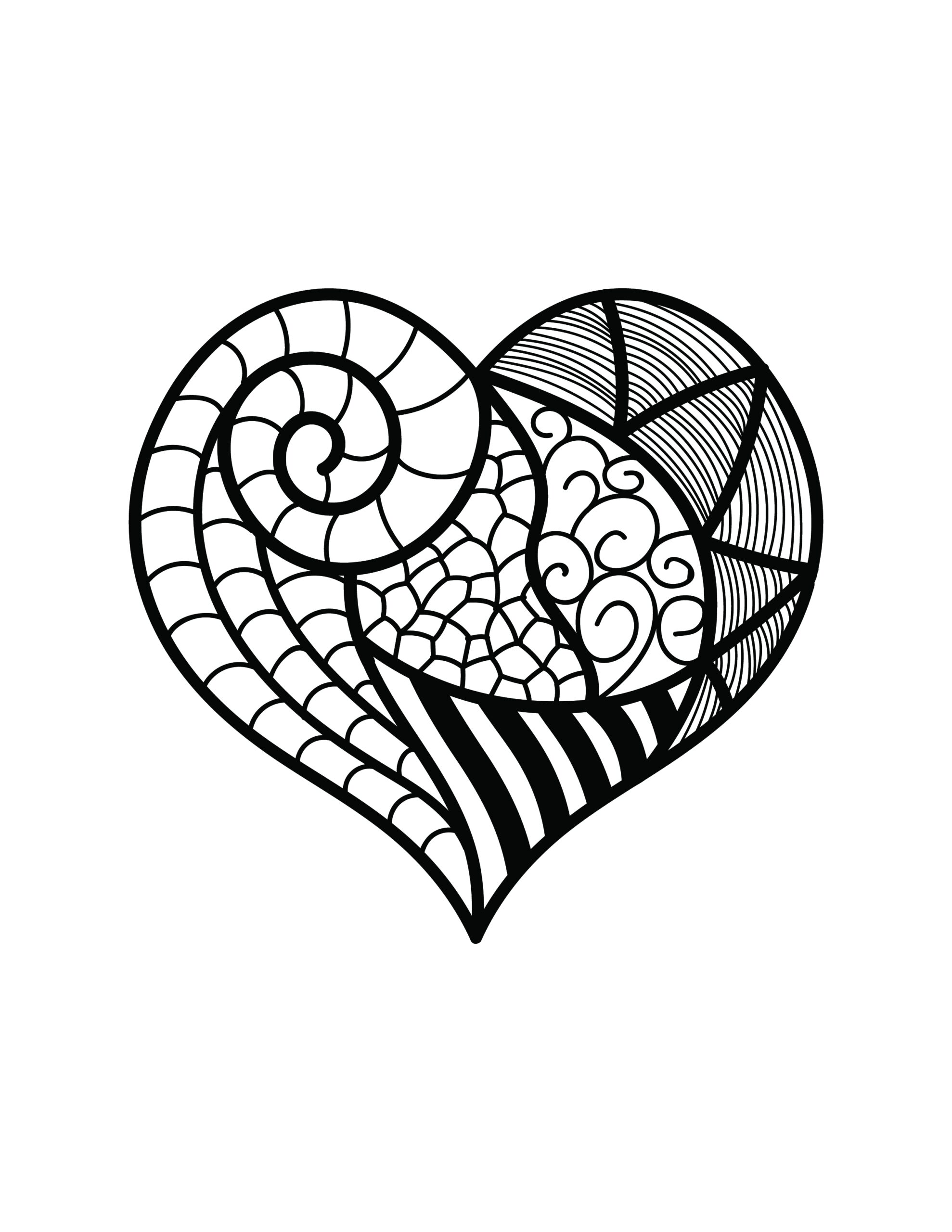 free heart coloring pages