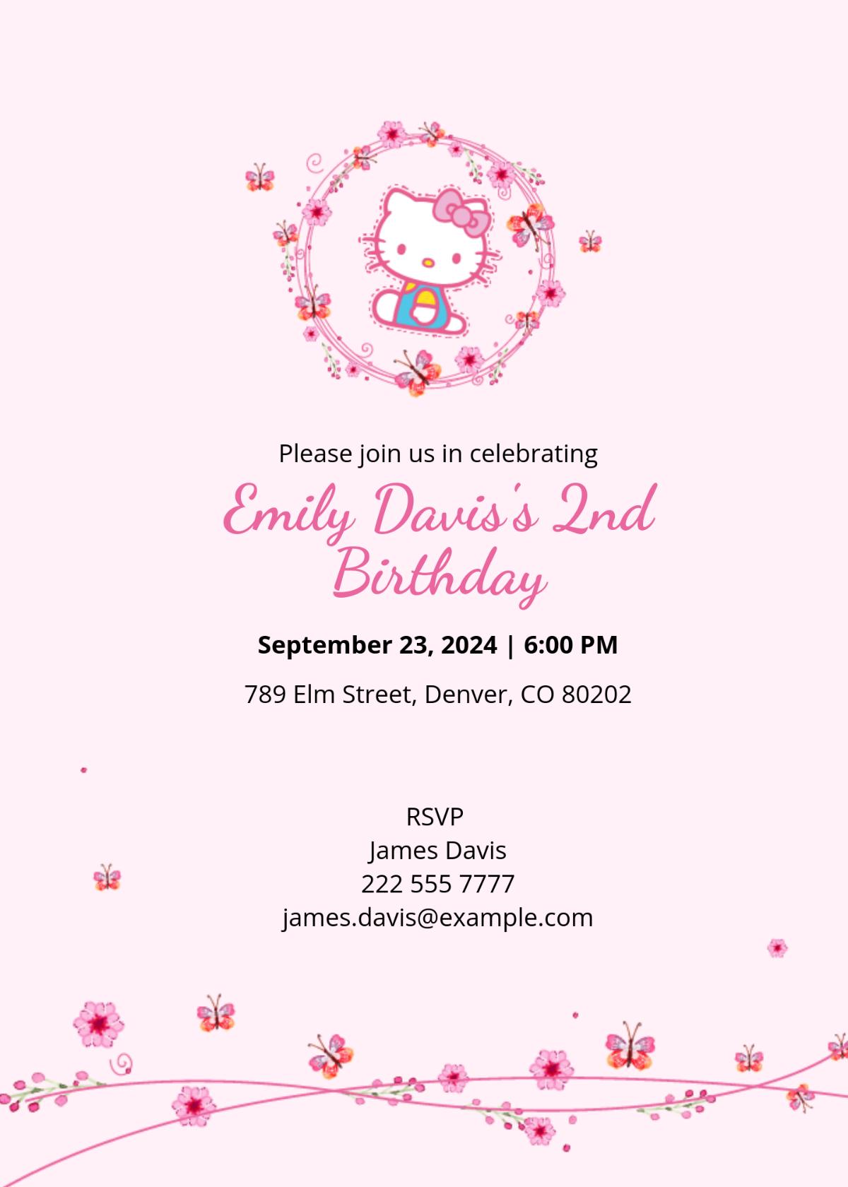 hello kitty invitation template free download