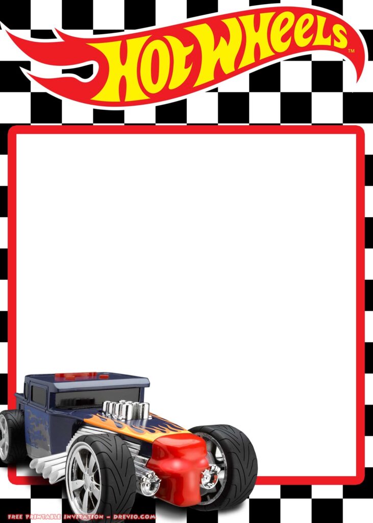 FREE Hot Wheels invitation birthday template FREE Printable Birthday