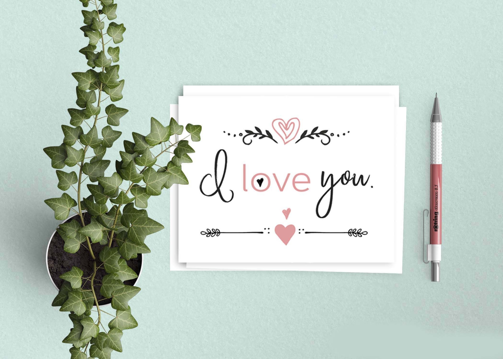 love you card printable