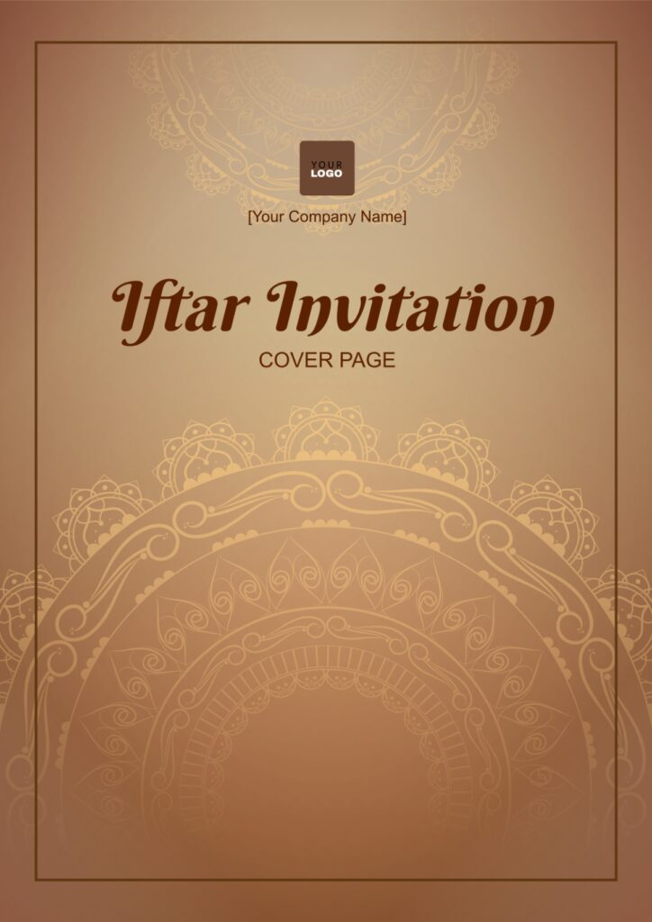 Free Iftar Invitation Cover Page Template To Edit Online