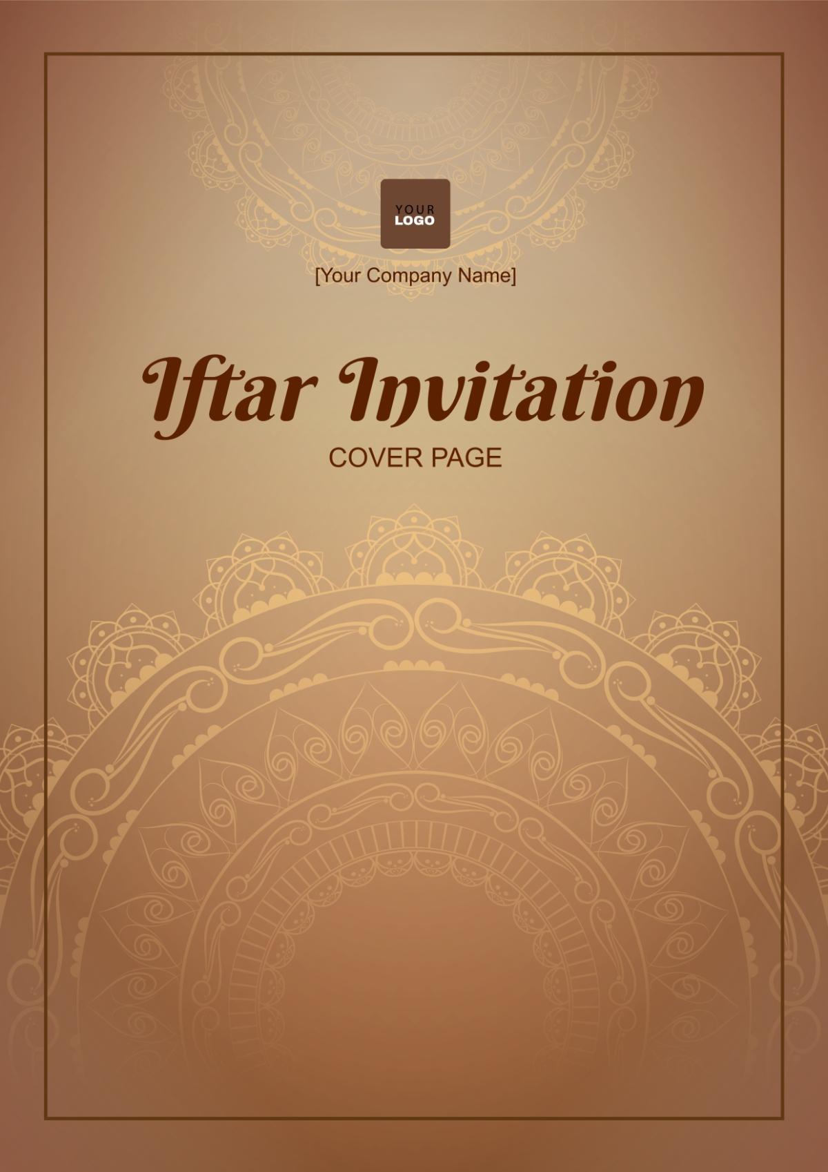 Free Iftar Invitation Cover Page Template To Edit Online