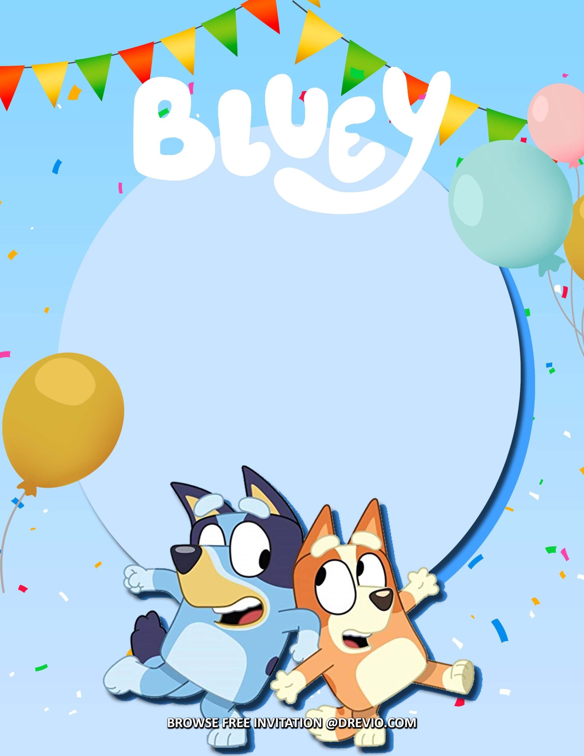  FREE Invitations Bluey Birthday Invitations Party Ideas