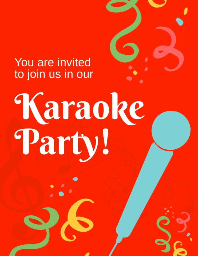 Free Karaoke Party Invitation Flyer Template To Edit Online