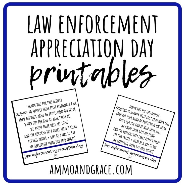Free Law Enforcement Appreciation Day Printables Law Enforcement 