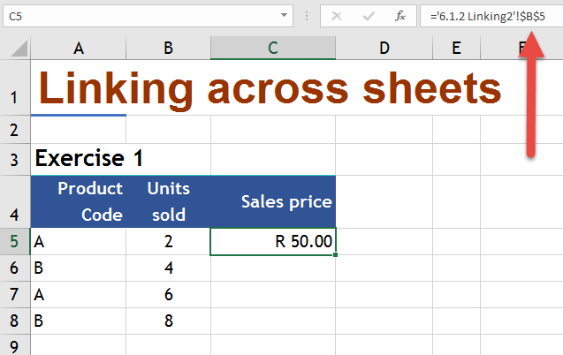 how do i link excel worksheets