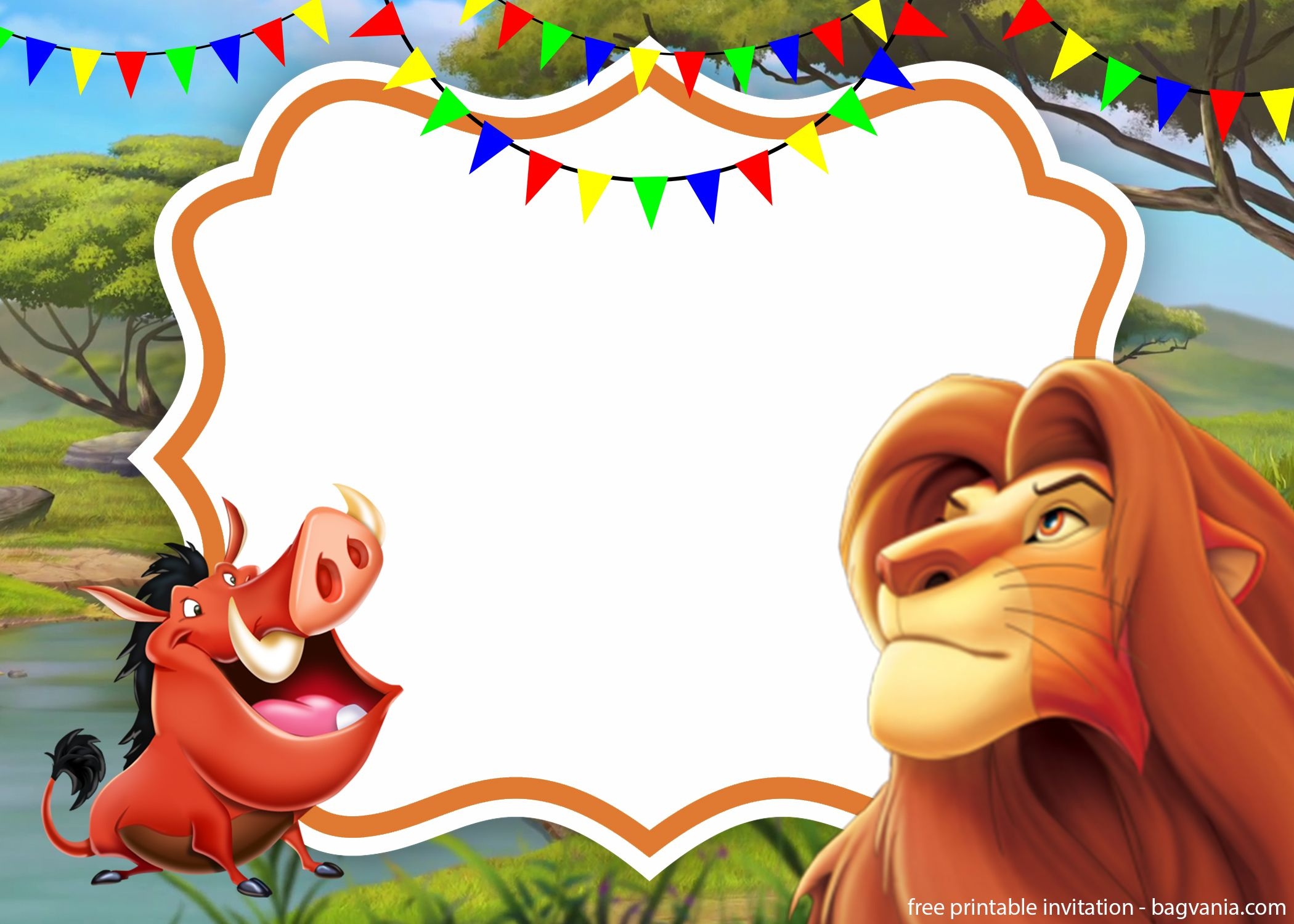 FREE Lion King Invitation Template FREE Printable Birthday Invitation 