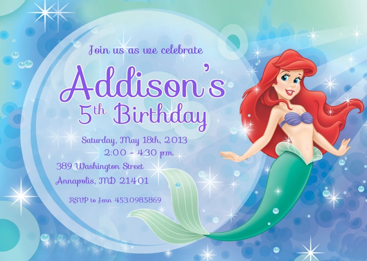 Free Little Mermaid Invitation Templates