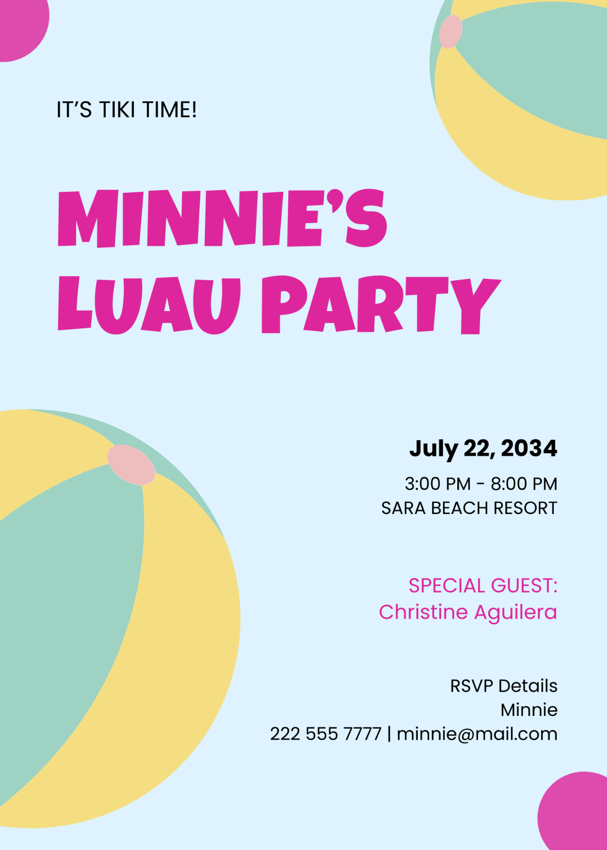 Free Luau Beach Party Invitation Template To Edit Online