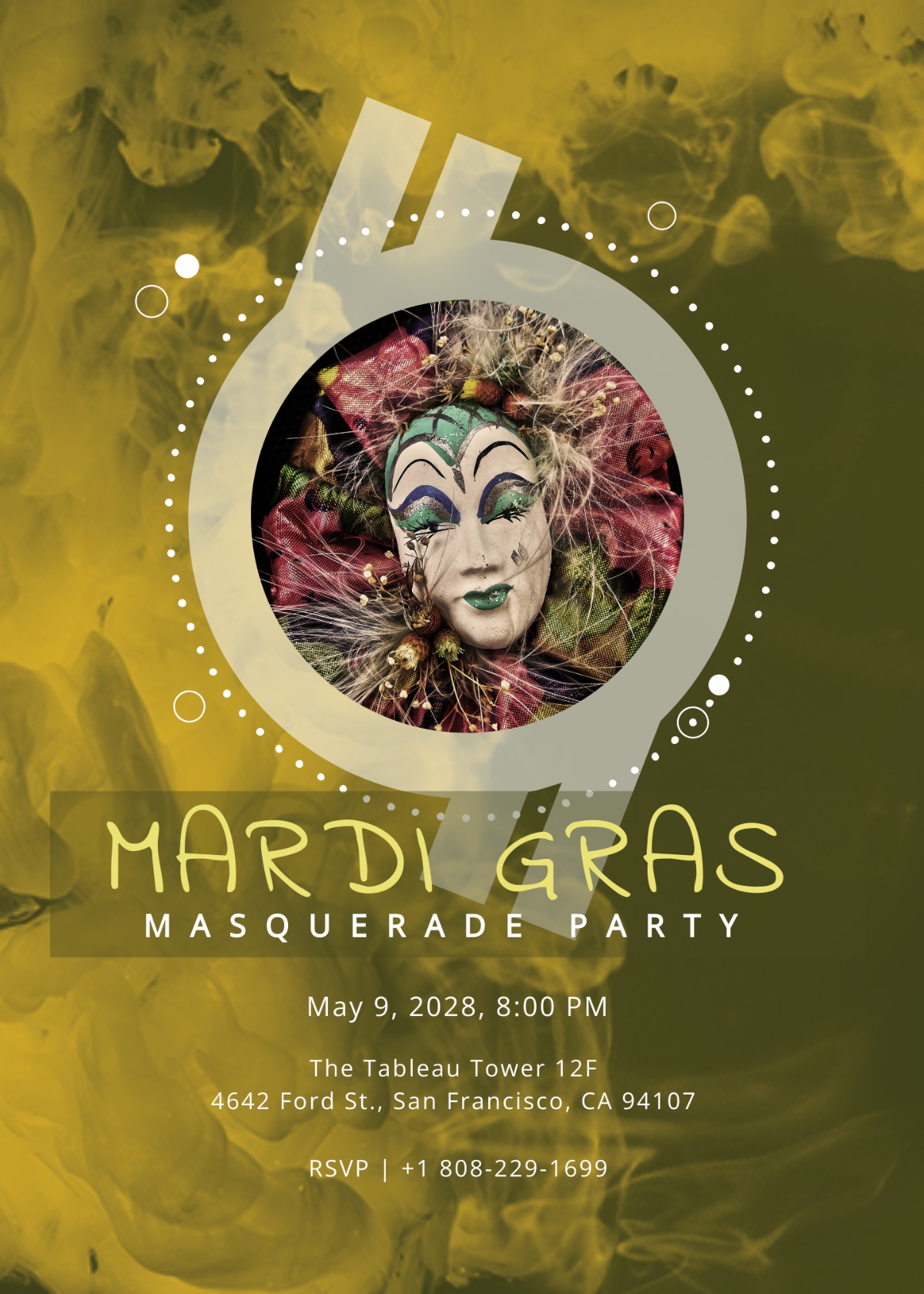 blank masquerade ball invitation template