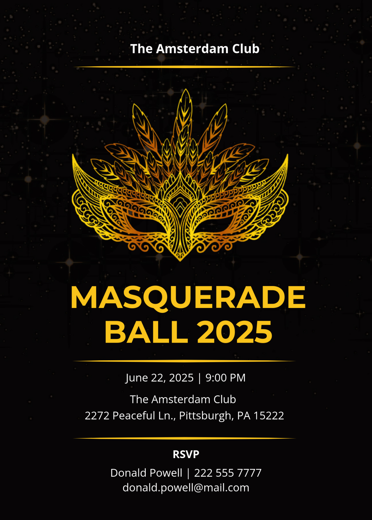 Free Masquerade Ball Invitation Template To Edit Online