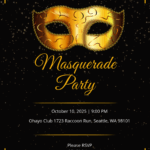 Free Masquerade Party Invitation Template To Edit Online