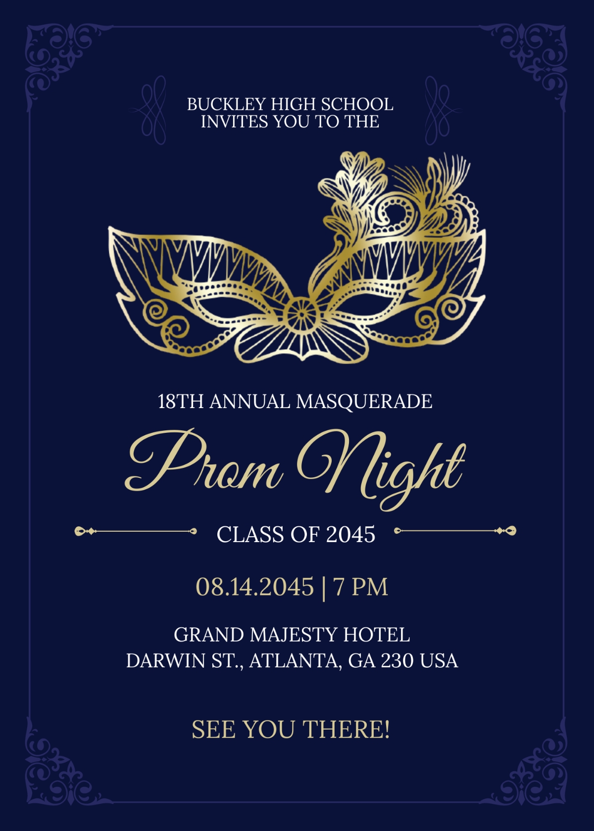 Free Masquerade Prom Invitation Template To Edit Online