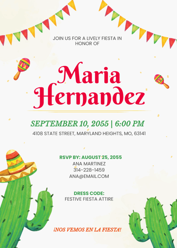 Free Mexican Fiesta Bachelorette Invitation Template To Edit Online