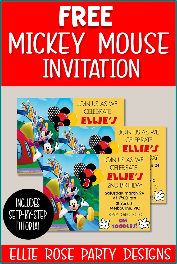 mickey invitation template free