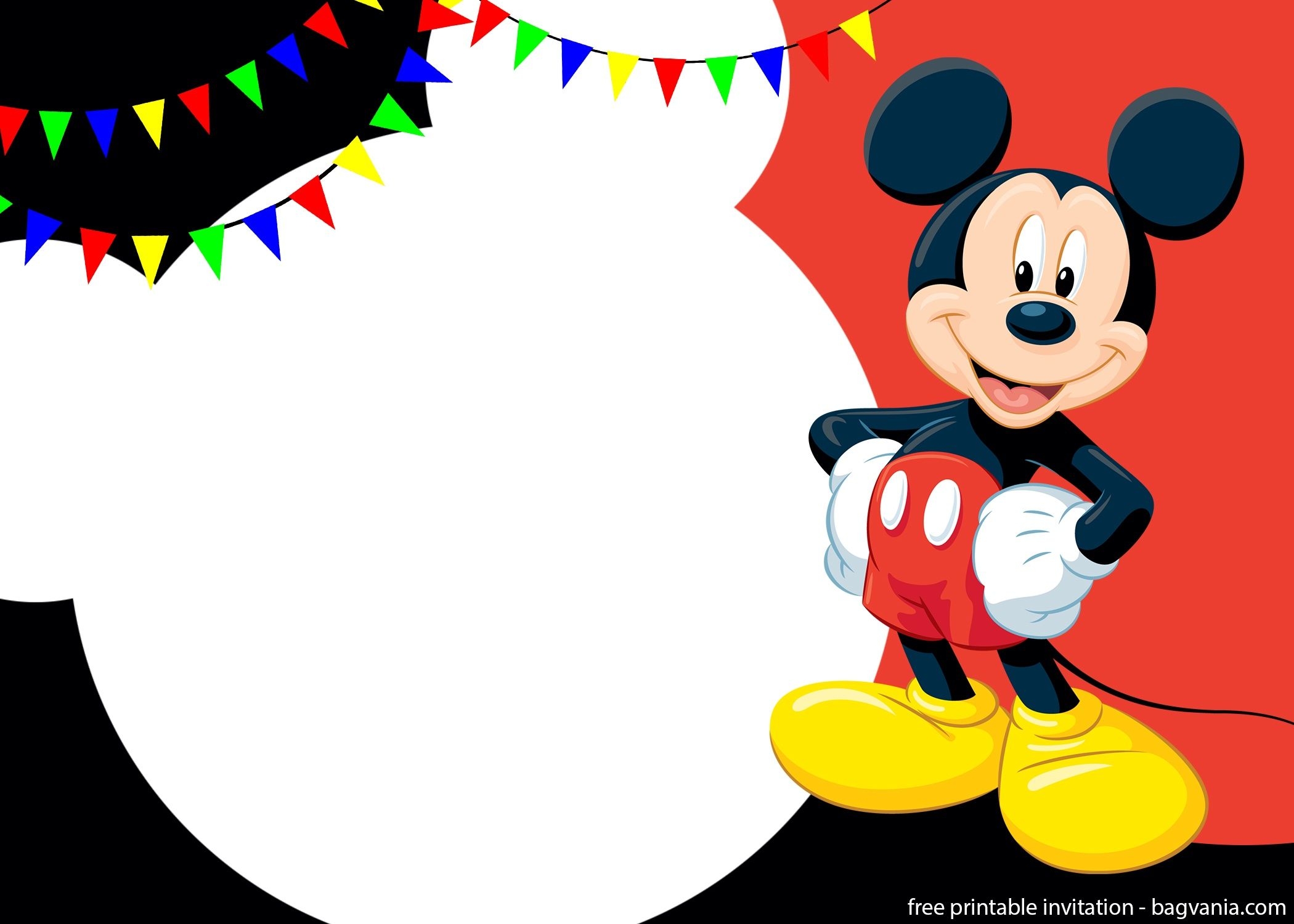 Free Mickey Mouse Template For Invitation Content Calendar Template