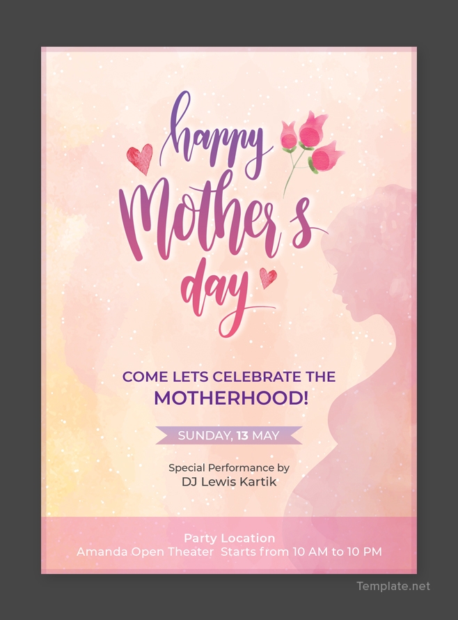 Free Mother 39 s Day Invitation Template In Adobe Photoshop Template