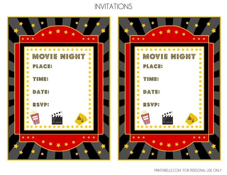 Free Movie Invitation Template