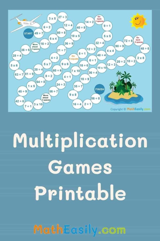 Free Multiplication Games Printable PDF