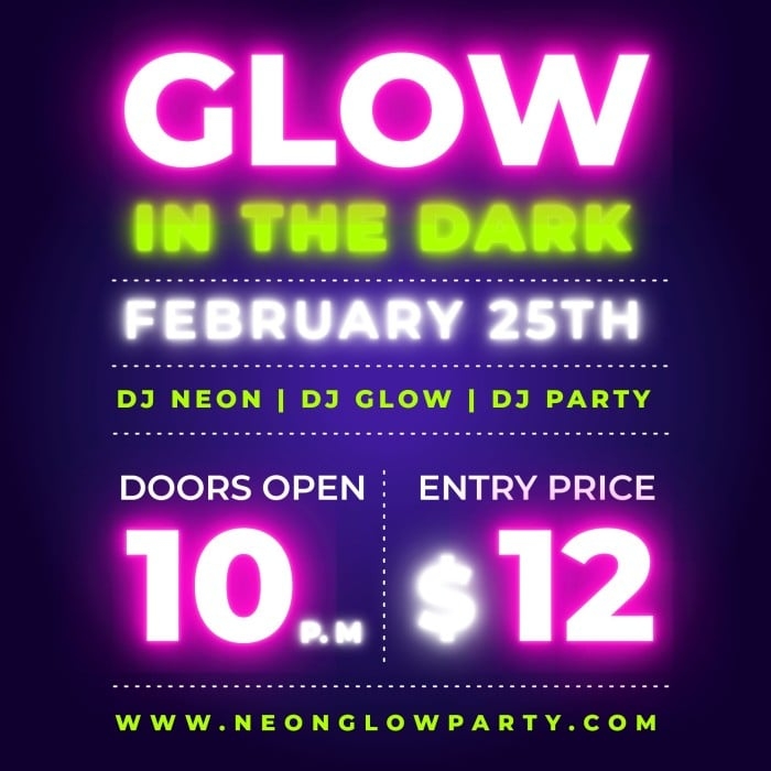 Free Neon Glow Party Invitation Template To Edit