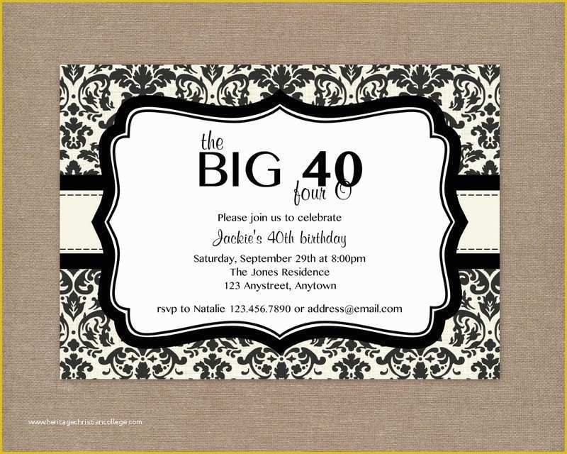 Free Online 40th Birthday Invitation Templates Of 8 40th Birthday 