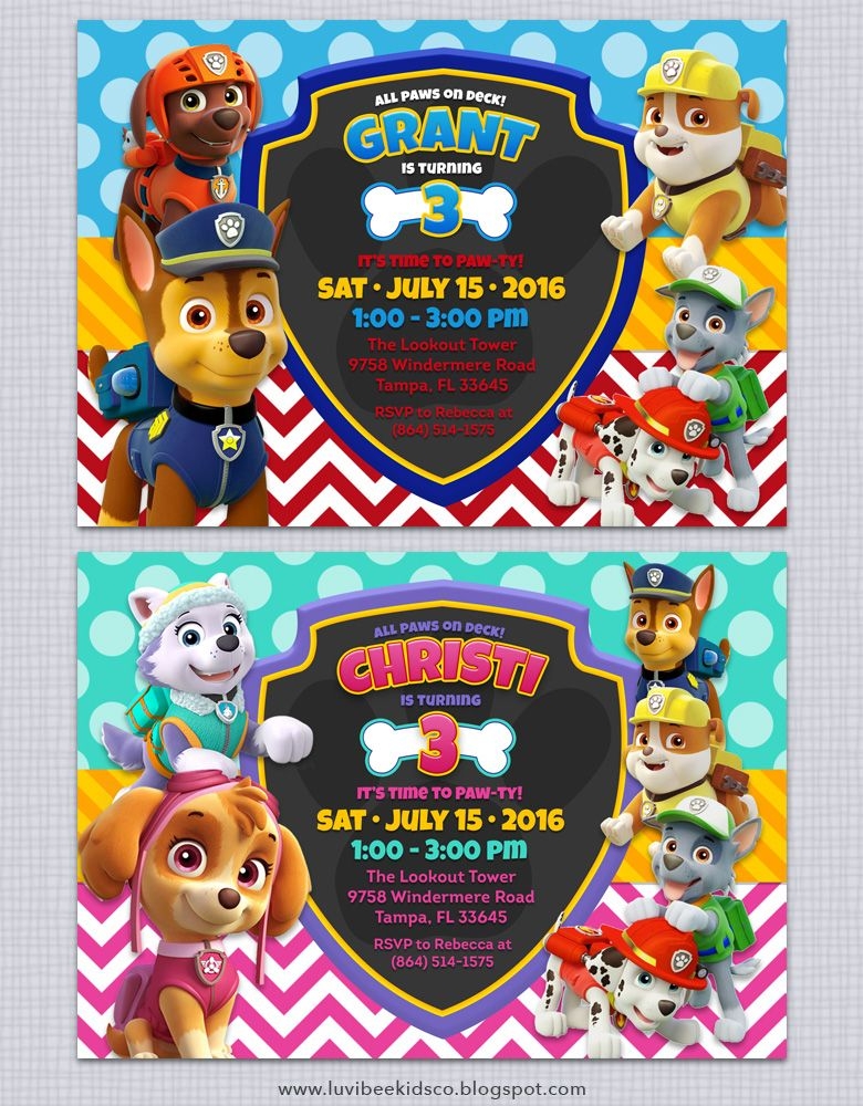 paw patrol invitation templates free download pdf
