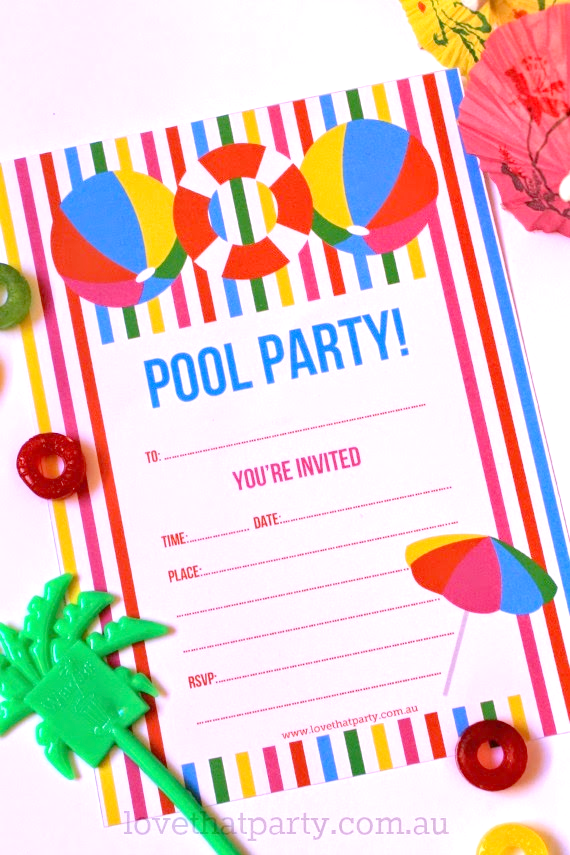 Free Pool Party Invitation Templates