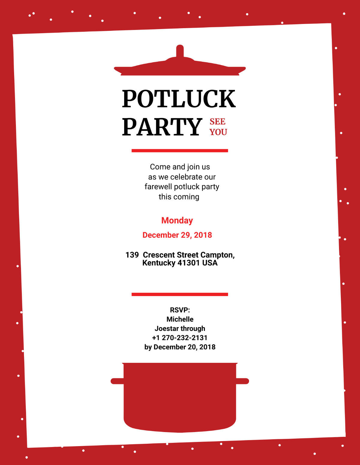 office potluck invitation template