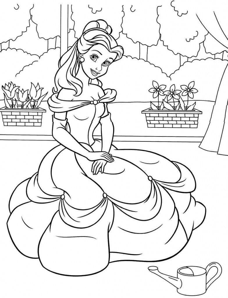 Princess Belle Coloring Page