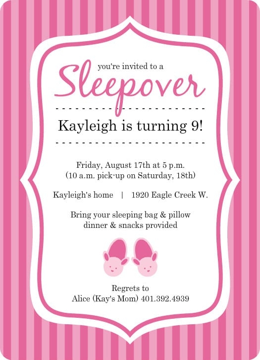 slumber party invitations templates free