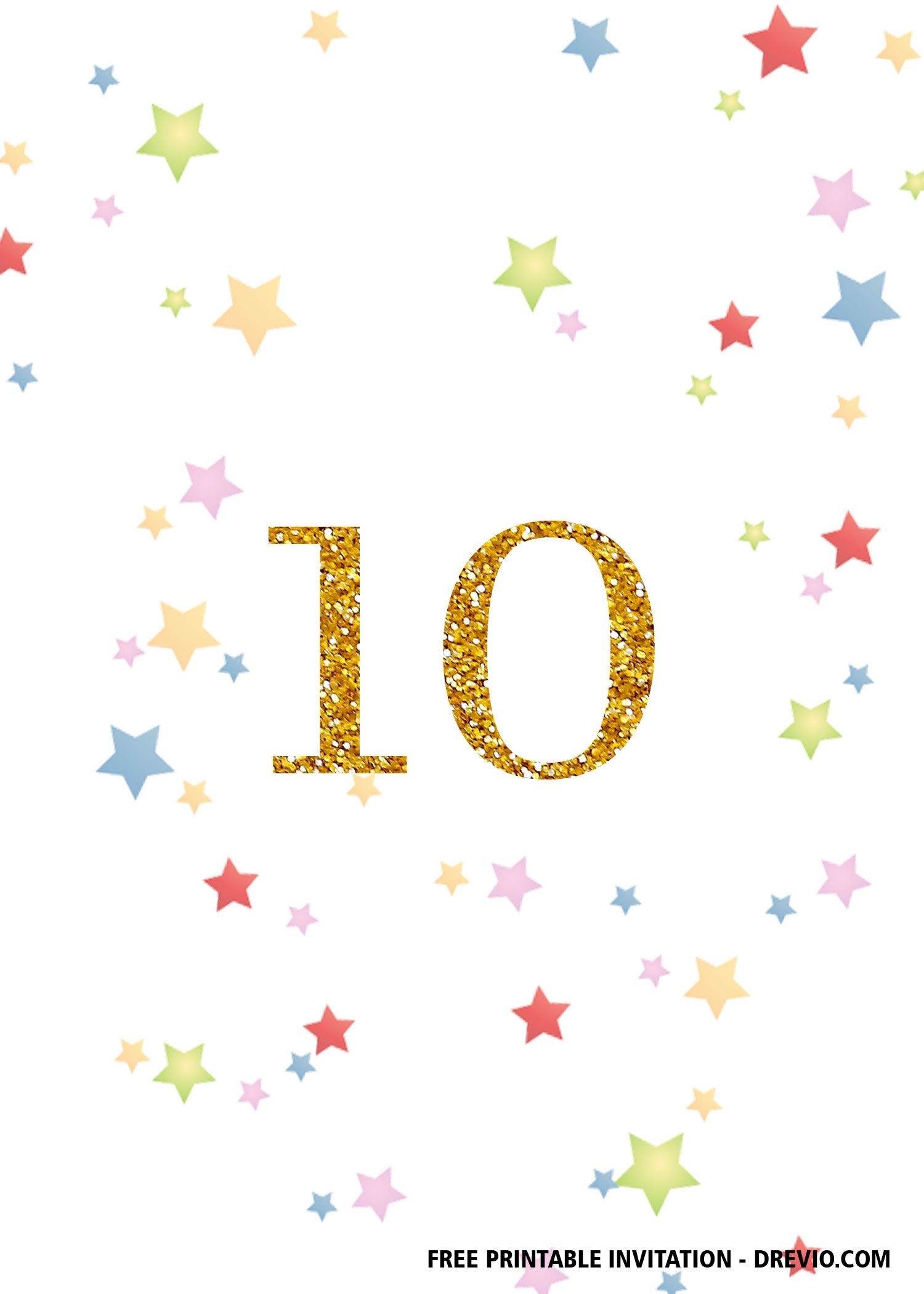 FREE Printable 10th Birthday Invitation Templates 10th Birthday 