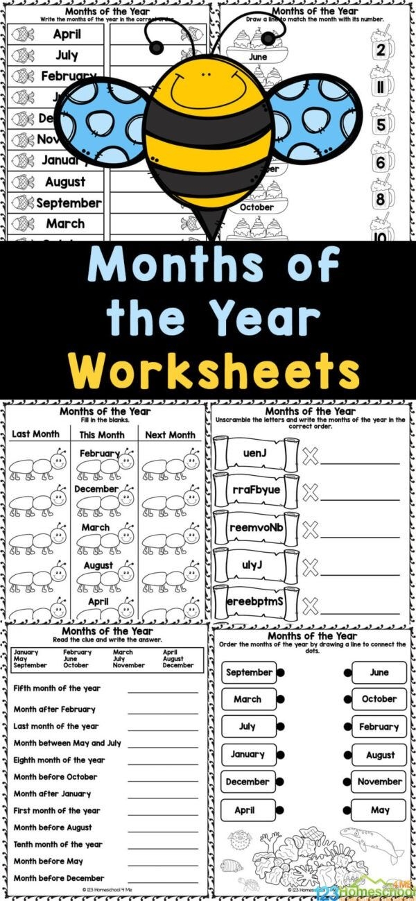 FREE Printable 12 Months Of The Year Worksheets En 2024 Manualidades